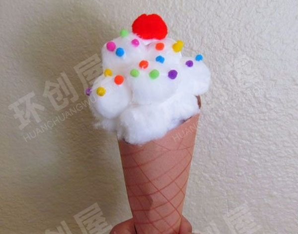 幼儿园美工区手工制作棉花的妙用图片