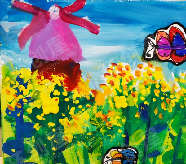 幼儿园美工区油菜花开图片