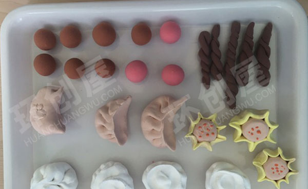 幼儿园角色游戏美味食物轻粘土制作图片
