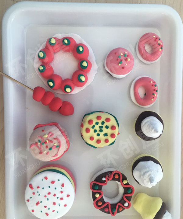 幼儿园角色游戏美味食物轻粘土制作图片