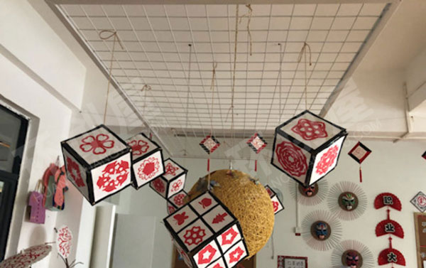 幼儿园中国风环保吊饰环创图片