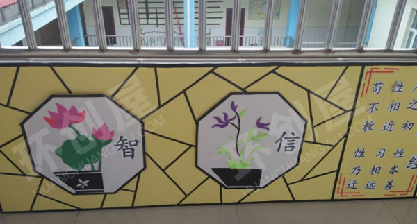 幼儿园走廊墙面国学三字经弟子规图片