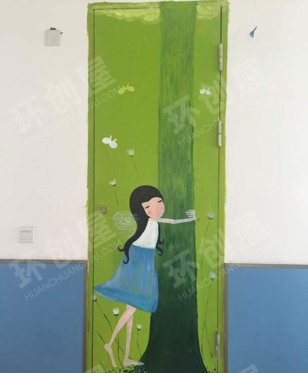 幼儿园走廊门窗卡通女孩图片