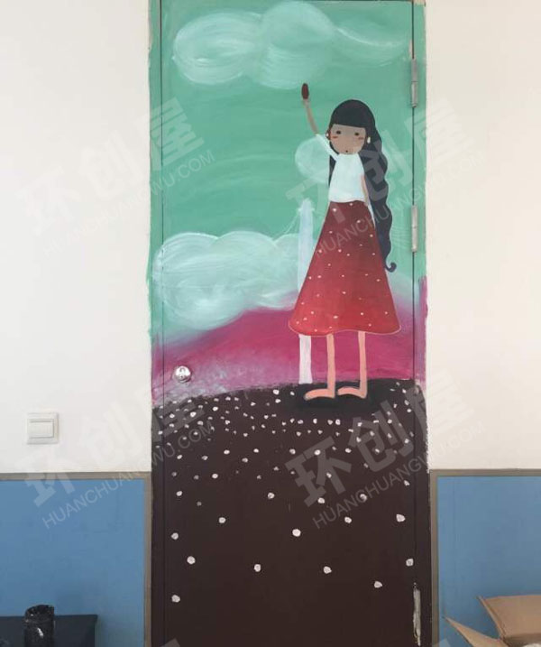 幼儿园走廊门窗卡通女孩图片