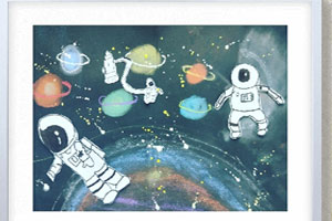 幼儿园宇航员剪贴画作品展示图片6张