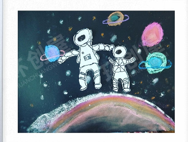 幼儿园宇航员剪贴画作品展示图片