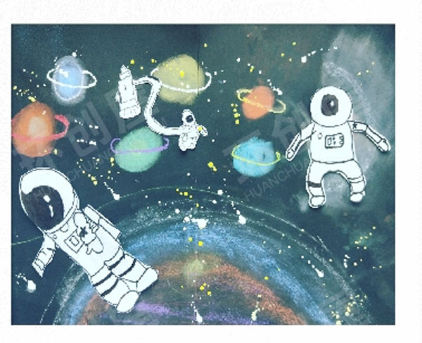 幼儿园宇航员剪贴画作品展示图片