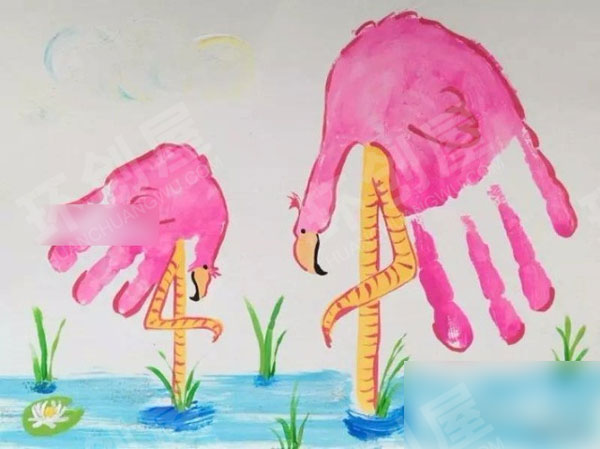 幼儿园美工区创意手印画图片