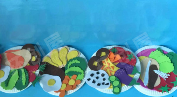 幼儿园角色游戏小餐厅海绵纸各色美食图片