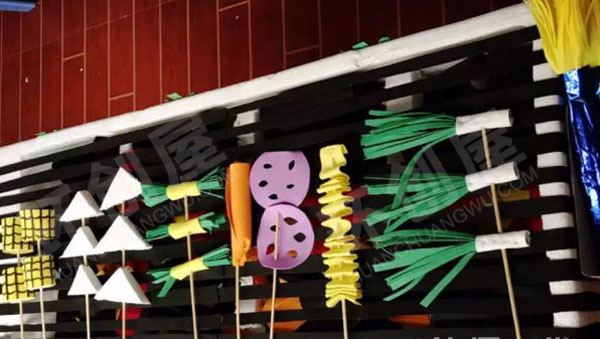 幼儿园角色游戏烧烤店手工海绵纸食物图片