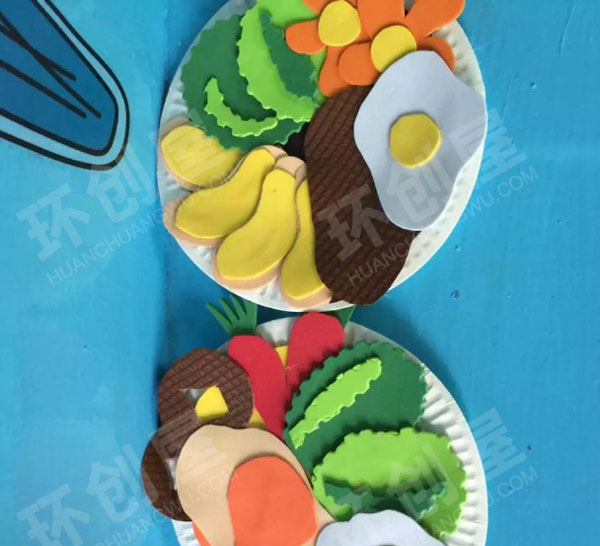 幼儿园角色游戏小餐厅海绵纸各色美食图片