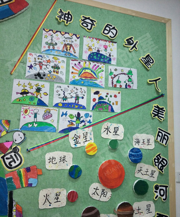 幼儿园遨游太空主题墙图片