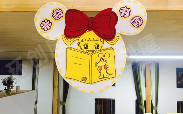 幼儿园米奇黄色系区域牌吊饰图片