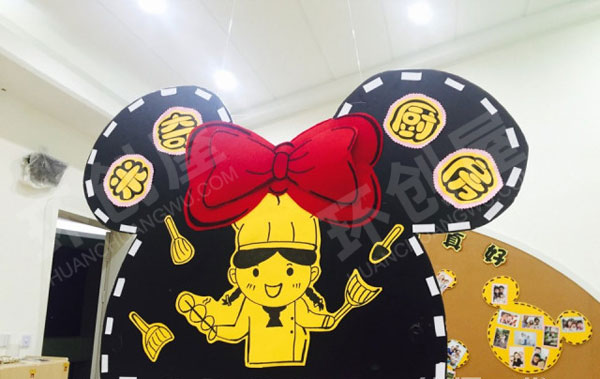 幼儿园米奇黄色系区域牌吊饰图片