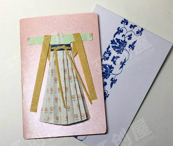 幼儿园走廊折纸中国文化服饰墙面图片
