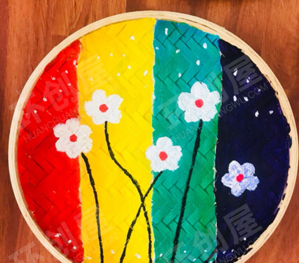幼儿园走廊装饰竹匾画作品展示图片