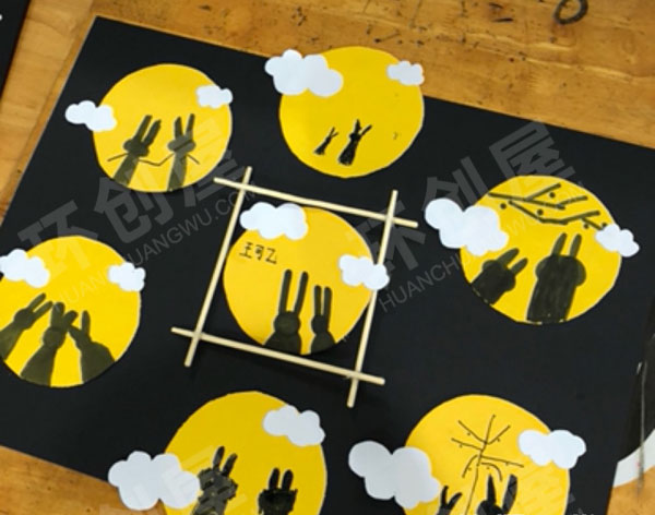 幼儿园中秋节月儿圆圆主题作品展示图片