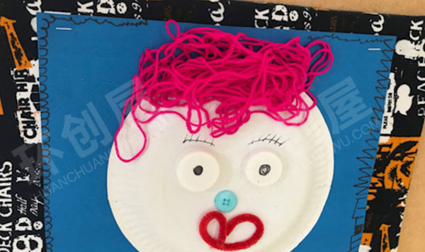 幼儿园废物利用纸盘卡通创意小人头作品展示图片