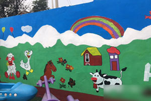 幼儿园户外美化墙绘卡通风快乐农场图片9张