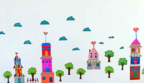 幼儿园建构区卡通背景图图片