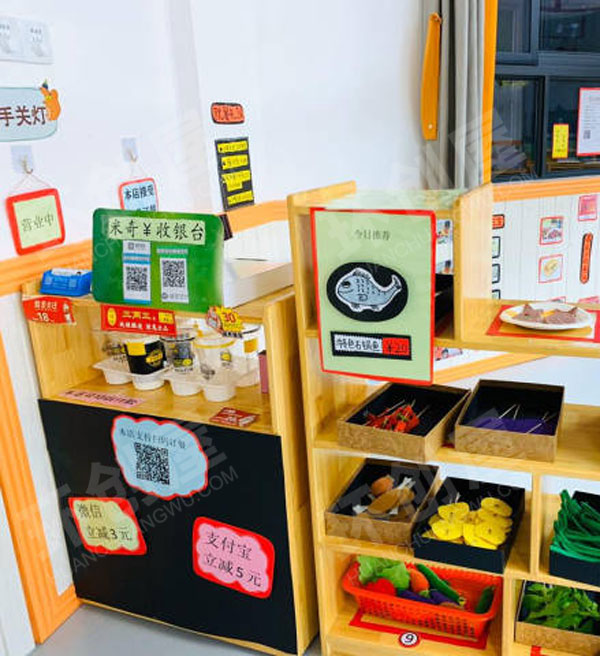 幼儿园角色游戏美食坊小餐厅图片
