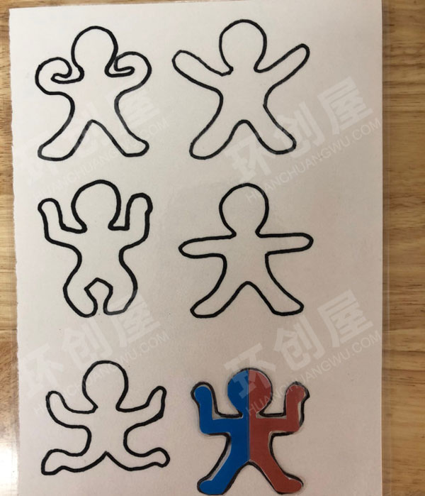 幼儿园益智区冰火娃对称图形图片