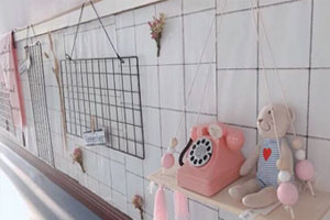 幼儿园ins风网子格调墙面布置图片5张