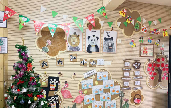 幼儿园纸壳简约风格墙面布置图片