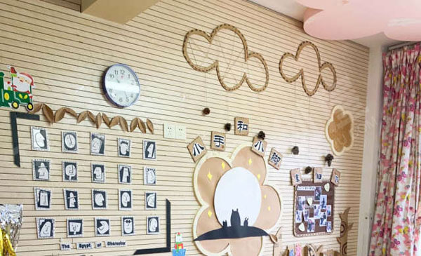 幼儿园纸壳简约风格墙面布置图片