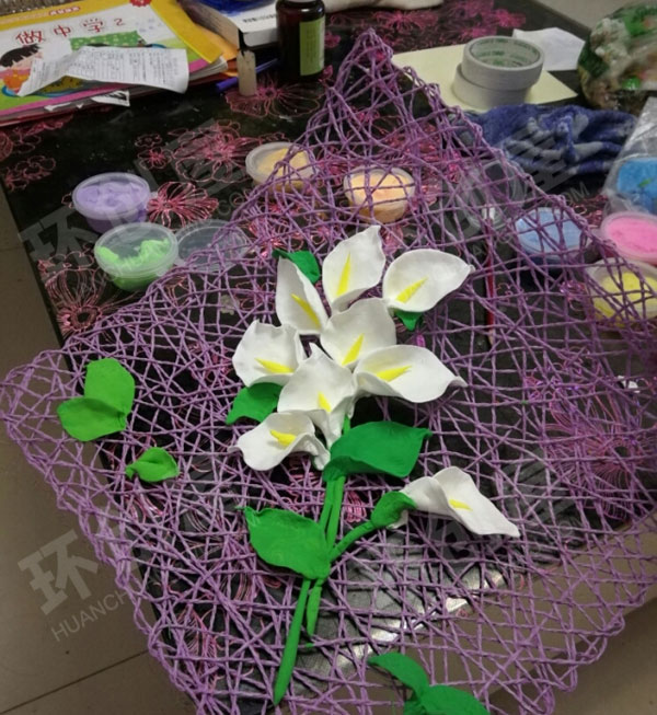 幼儿园折纸清新小花轻粘土吊饰图片