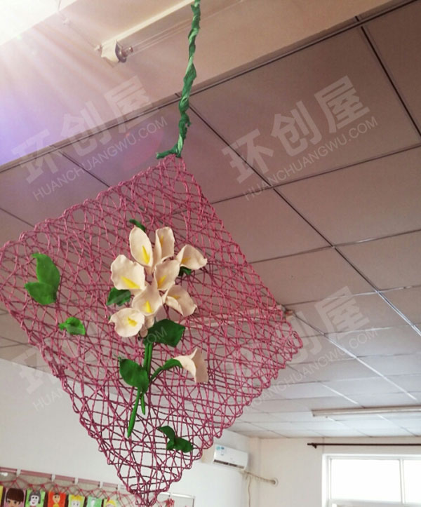幼儿园折纸清新小花轻粘土吊饰图片