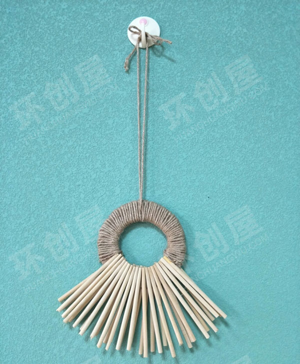 幼儿园原木森系麻绳自然环保吊饰图片