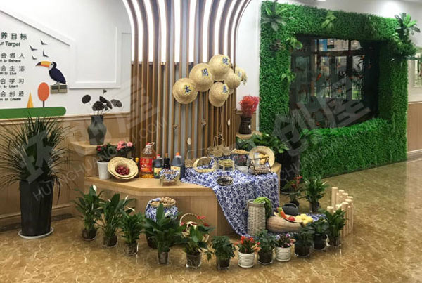 幼儿园大厅走廊食育展台图片