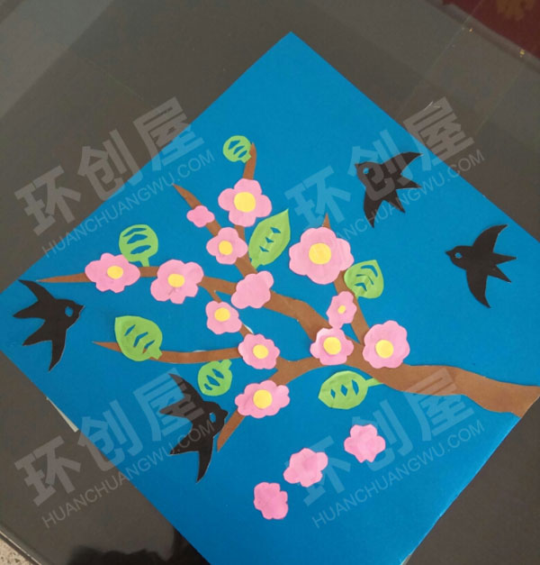 幼儿园走廊墙壁中国文化剪纸折纸粘贴画图片