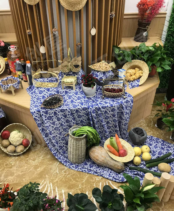 幼儿园大厅走廊食育展台图片