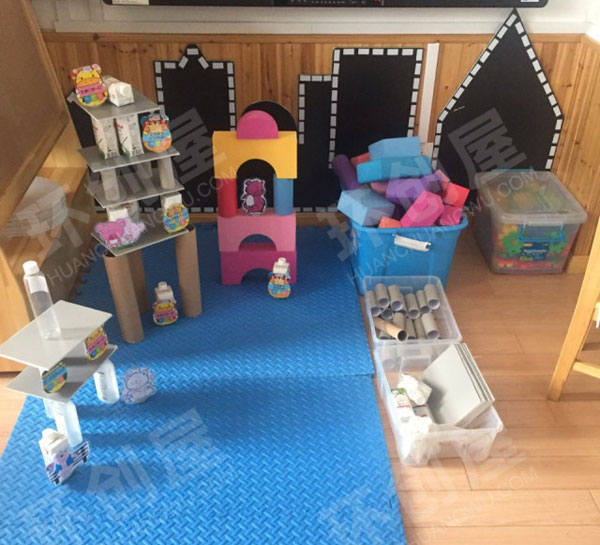 幼儿园建构区废物利用搭建各种造型图片