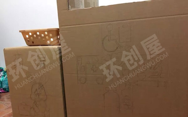 幼儿园角色游戏纸箱变身小医院图片