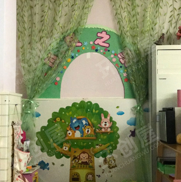 幼儿园角色游戏门牌绿色餐厅图片