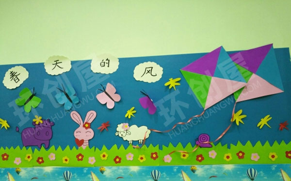 幼儿园寻找春天主题墙图片