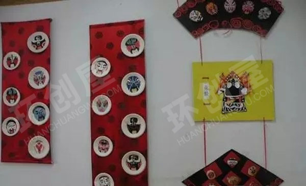 幼儿园中国风脸谱世界墙面布置图片