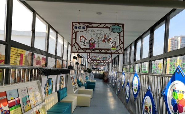 幼儿园走廊中国园林风阅读长廊图片