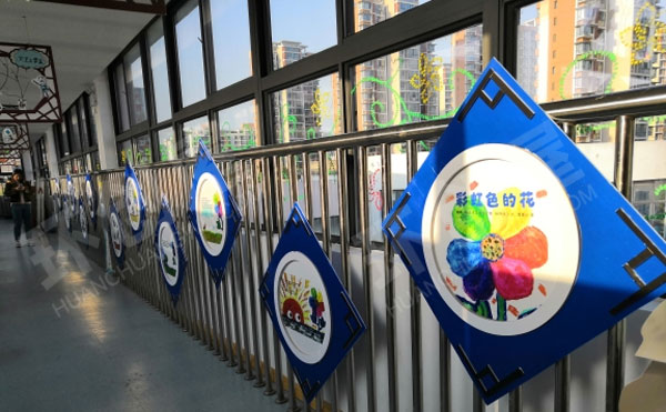 幼儿园走廊中国园林风阅读长廊图片
