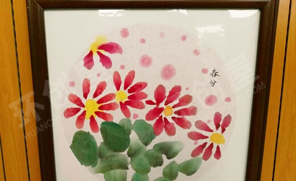 幼儿园走廊墙面国画展示二十四节气图片