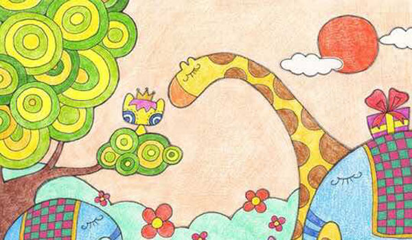 幼儿园儿童画房子作品展示图片