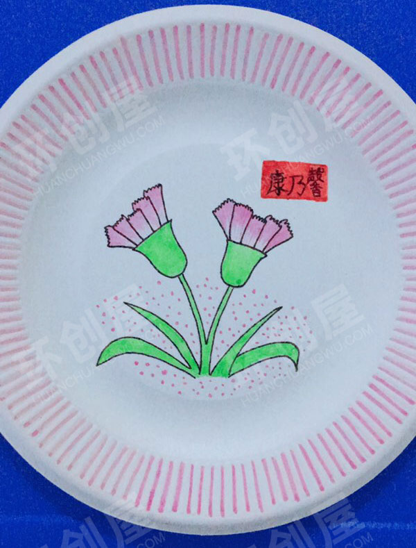 幼儿园户外墙面装饰创意手工纸盘画图片
