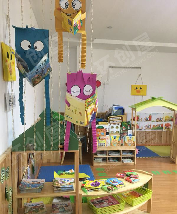 幼儿园阅读区卡纸制作卡通人物吊饰图片