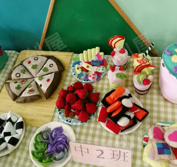 幼儿园角色游戏不织布餐点图片