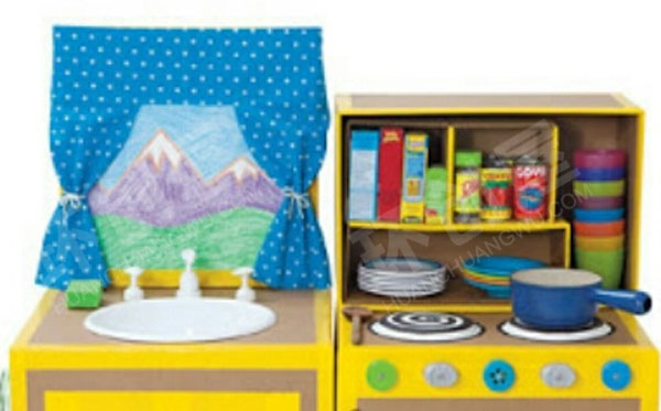 幼儿园角色游戏纸箱大作战家用电器图片