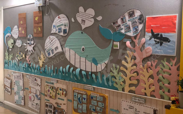 幼儿园海里动物海豚主题墙图片