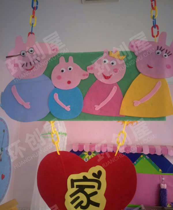 幼儿园佩奇主题环创区域牌吊饰图片